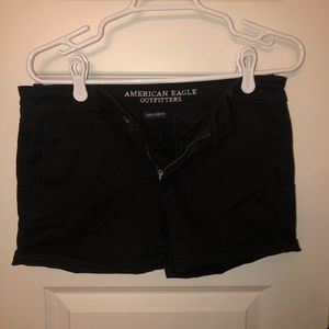 AEO Black MIDI Stretch Shorts